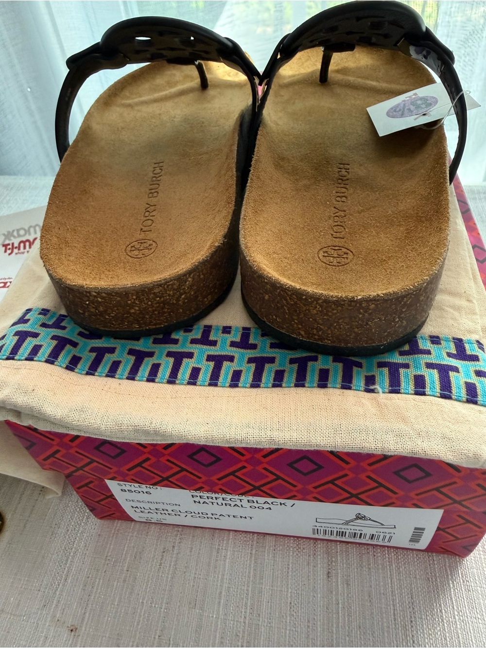 Tory Burch Miller Cloud Patent Leather Sandal 8.5 New - Picture 6 of 6